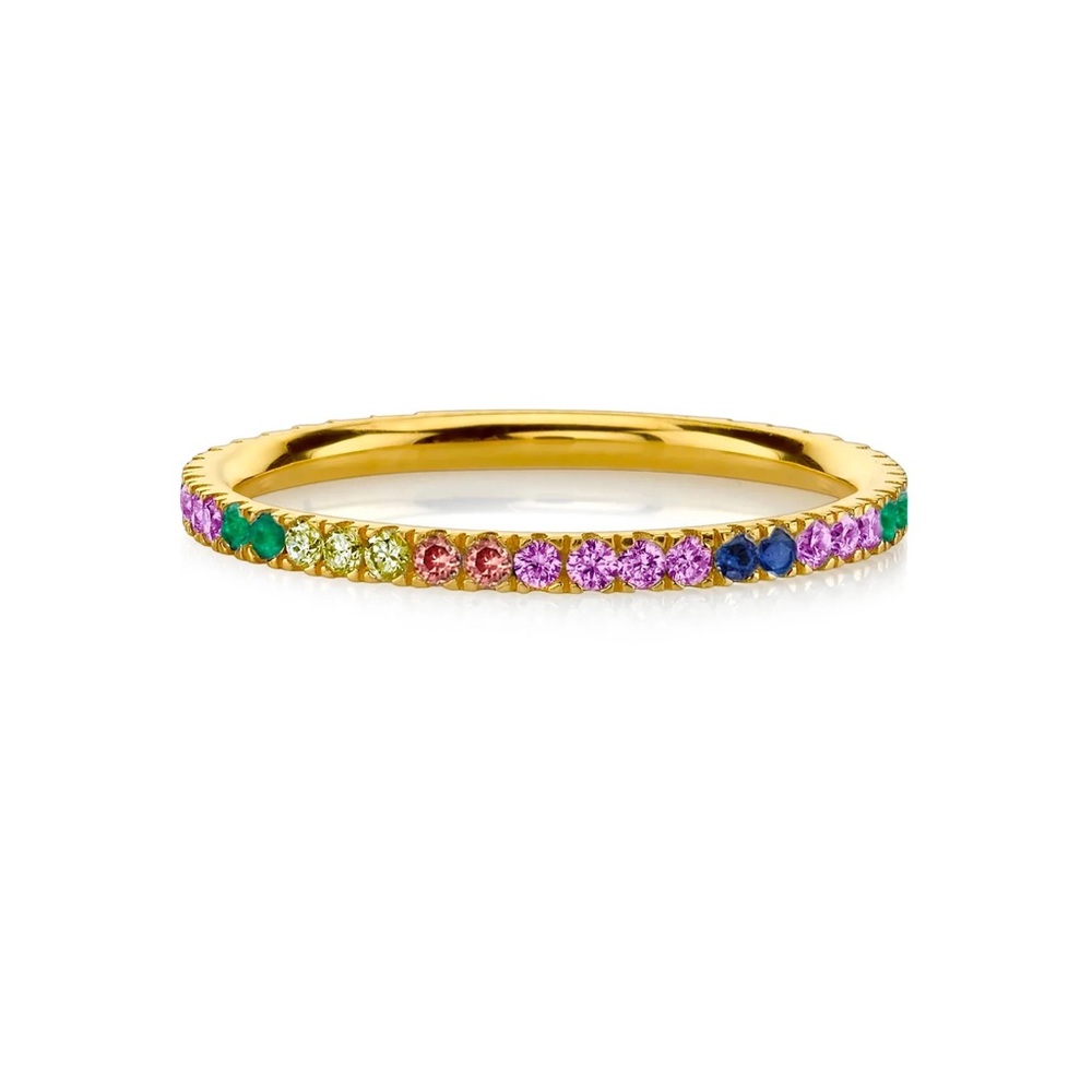 ❌ SOLD ❌ The Last Line Rainbow 14k Eternity Ring Size 7
